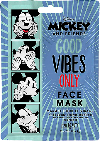 Feuchtigkeitsspendende und pflegende Tuchmaske für das Gesicht mit Kokosnussextrakt - Mad Beauty Donald Mickey and Friends — Bild N1