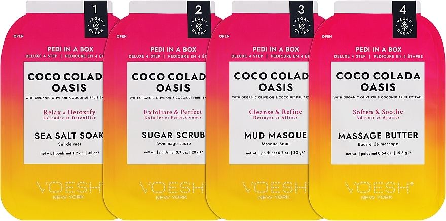 Pediküre-Set - Voesh Pedi In A Box Deluxe 4 Step Coco Colada Oasis — Bild N2