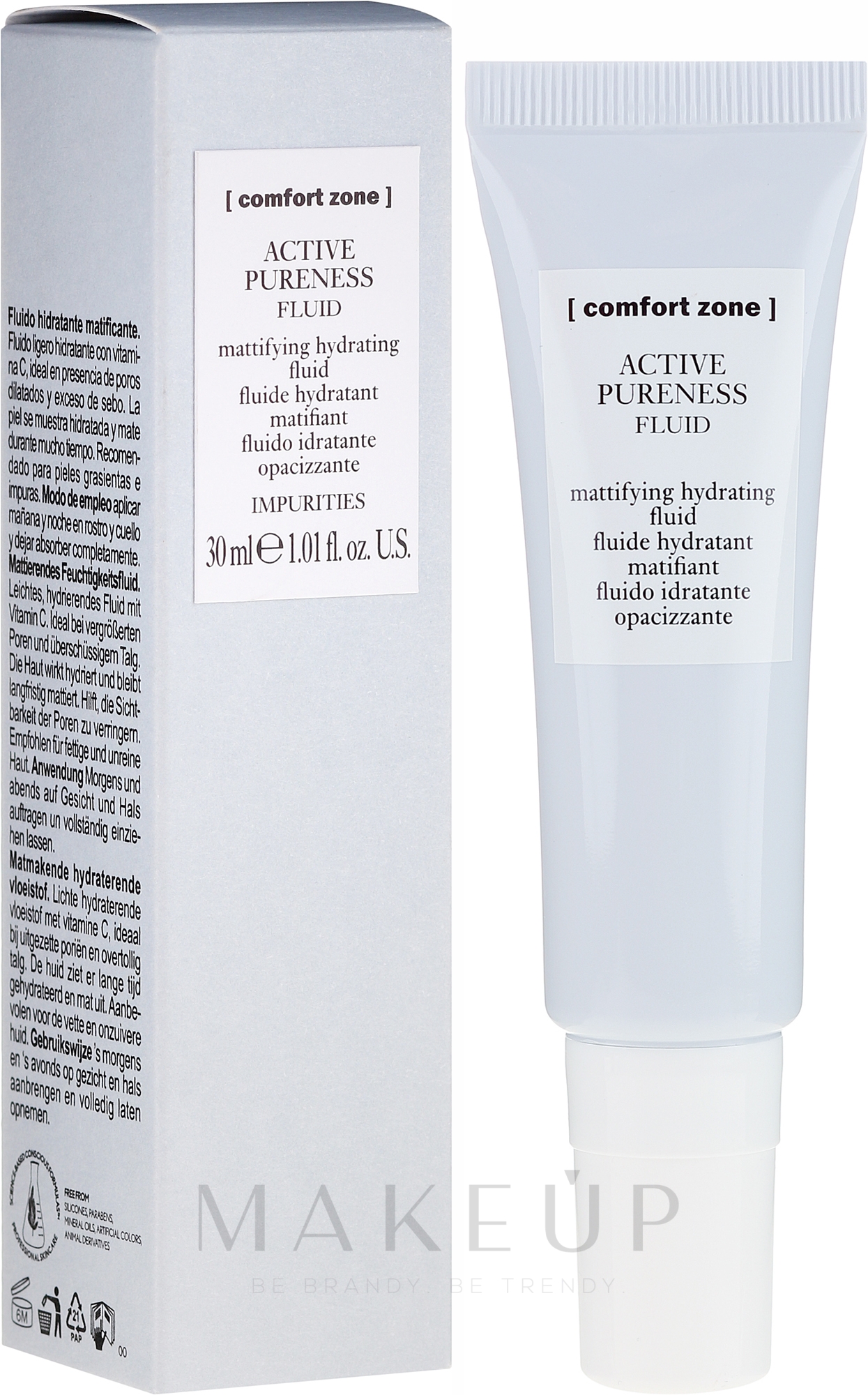 Feuchtigkeitsspendendes und mattierendes Gesichtsfluid mit Vitamin C - Comfort Zone Active Pureness Fluid — Bild 30 ml