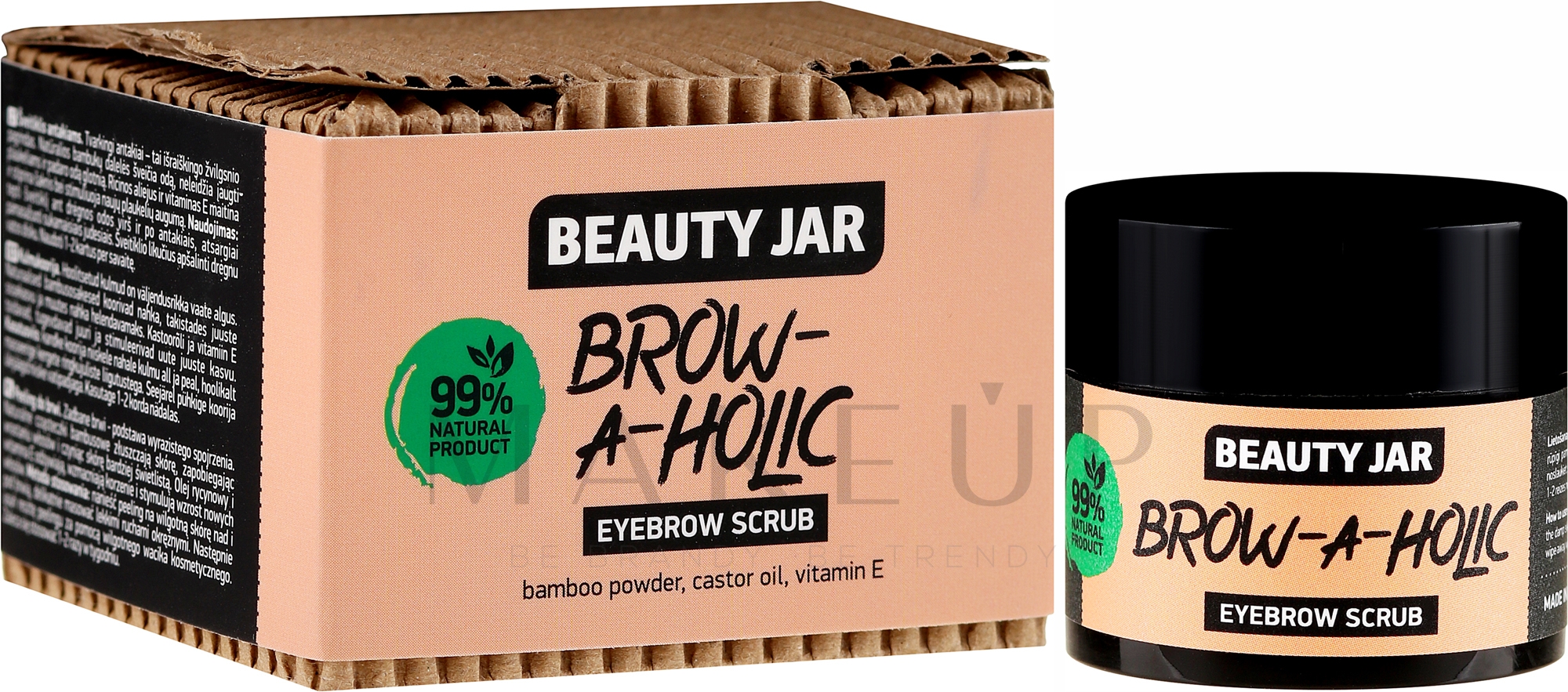 Augenbrauenpeeling mit Bambuspuder, Rizinusöl und Vitamin E - Beauty Jar Brow-A-Holic Eyebrow Scrub — Bild 15 ml