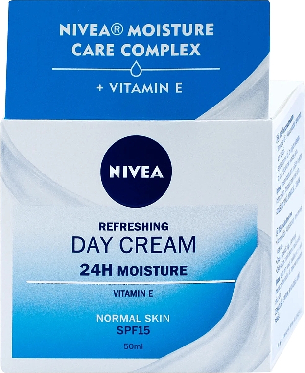Feuchtigkeitsspendende Tagescreme für normale Haut - Nivea Essentials Refreshing 24H Moisture Day Cream SPF15 — Bild N1
