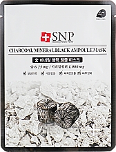 Reinigende Tuchmaske für das Gesicht mit Aktivkohle - SNP Charcoal Mineral Black Ampoule Mask — Bild N1