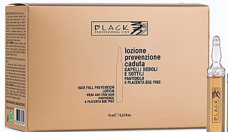 Haarlotion in Ampullen gegen Haarausfall mit Panthenol und Plazenta - Black Professional Line Panthenol & Placenta Lotion