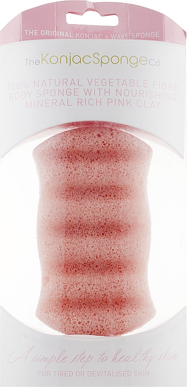 100% Natürlicher Konjac-Schwamm für den Körper mit rosa Tonerde - The Konjac Sponge Company Premium Six Wave Body Puff French Pink Clay — Bild N3