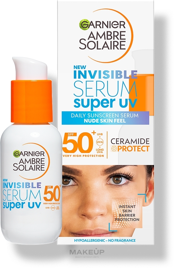 Sonnenschutzserum für das Gesicht - Garnier Ambre Solaire Invisible Serum Spf50 — Bild 30 ml