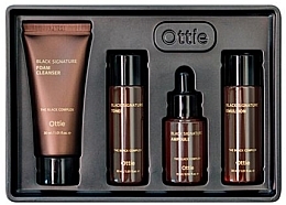 Set - Ottie Black Signature (Gesichtsampullen/15 ml + Gesichtsreinigungsschaum/30 ml + Gesichtstoner/30 ml + Gesichtsemulsion/30 ml)  — Bild N2