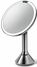 Spiegel mit LED-Lichtsensor und 5-facher Vergrößerung - Simplehuman LED Light Sensor Makeup Mirror Stainless Steel — Bild N2