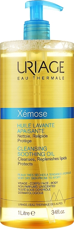 Hypoallergenes Körper- und Gesichtsöl für sehr trockene und atopische Haut - Uriage Xemose Cleansing Soothing Oil — Bild N1