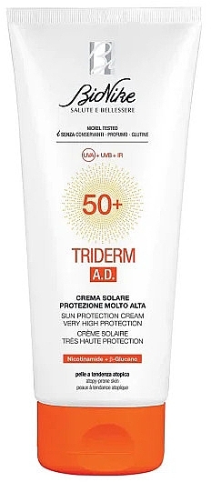 Feuchtigkeitsspendende Sonnenschutzcreme - BioNike Triderm A.D. Sun Protection Cream SPF 50+ — Bild N1