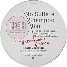 Sulfatfreies festes Shampoo mit Quinoa-Proteinen für empfindliche Haut - Cream Dream beauty kitchen Cream Dream No Sulfate Shampoo Bar — Bild N1