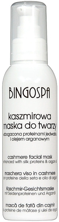 Kaschmir-Gesichtsmaske mit Seidenprotein und Arganöl - BingoSpa