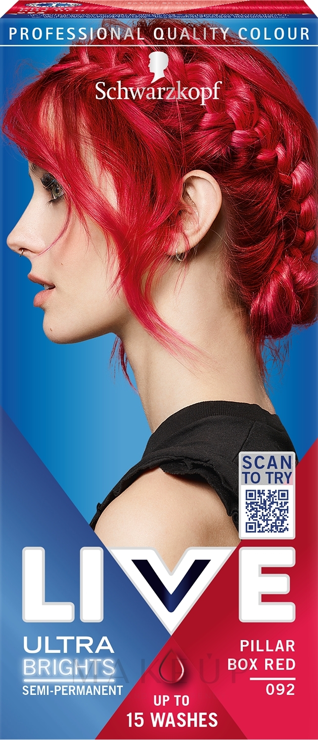 Semi-permanente ammoniakfreie Haarfarbe - Schwarzkopf Live Ultra Brights or Pastel — Bild 092 - Pillar Box Red