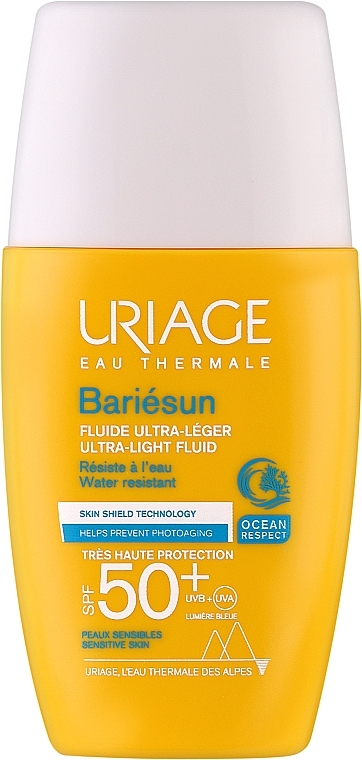 Parfümfreies, ultra leichtes Sonnenschutzfluid für das Gesicht SPF 50+ - Uriage Bariesun Ultra-Light Fluid SPF50+