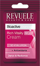 Düfte, Parfümerie und Kosmetik Reichhaltige Gesichtscreme für die Nacht - Revuele Bioactive Skincare 3D Hyaluron Rich Vitality Night Cream (Probe)