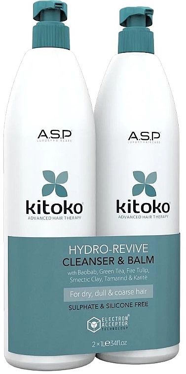Set - Affinage Salon Professional Kitoko Hydro Revive Balm & Cleanser (shm/1000ml + balm/1000ml) — Bild N1
