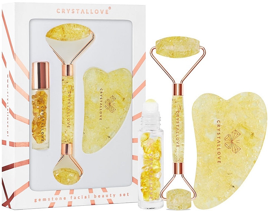 Gesichtsmassage-Set - Crystallove Citrine Amber Beauty Set — Bild N1