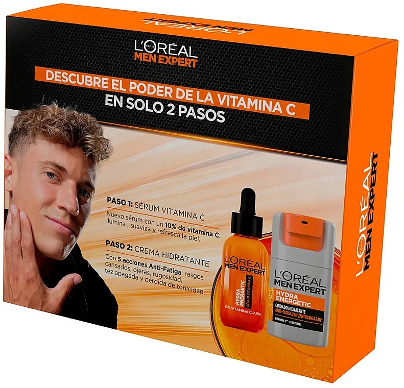 Nagellack-Set - L'Oreal Paris Men Expert Hydra Energetic (f/ser/30ml + f/cr/50ml) — Bild N2