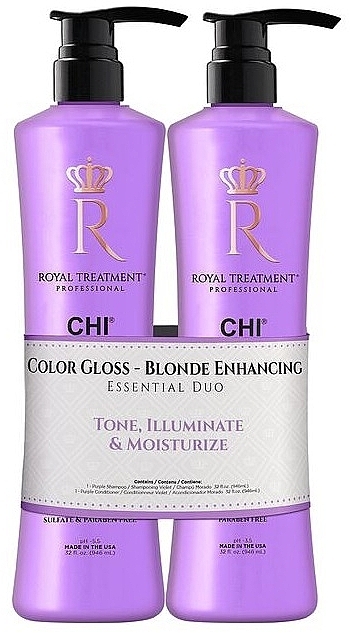 Set - CHI Royal Treatment Color Gloss Blonde Enhancing Essentials Duo (shm/946ml + cond/946ml) — Bild N1