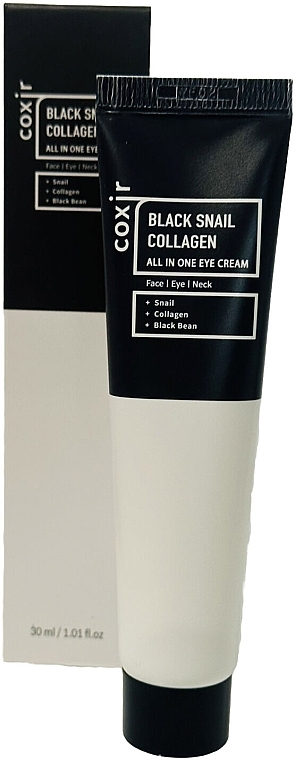 Creme für Gesicht, Augen und Hals - Coxir Black Snail Collagen All In One Eye Cream — Bild N1