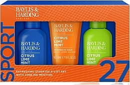 Set - Baylis & Harding Citrus Lime Mint Refreshing Essentials Trio Gift Set (hair/body/wash/100ml + ash/balm/50ml + f/wash/100ml) — Bild N1
