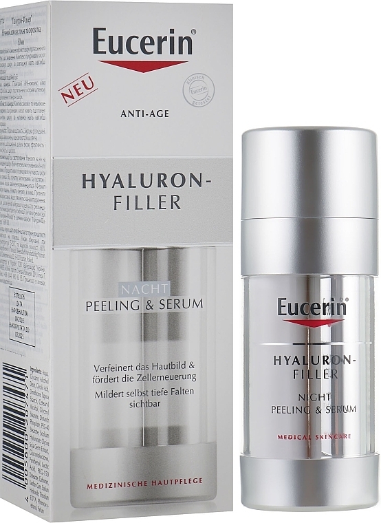 Regenerierendes Peeling-Serum für die Nacht mit Hyaluronsäure - Eucerin Hyaluron-Filler Night Peeling & Serum — Foto N2