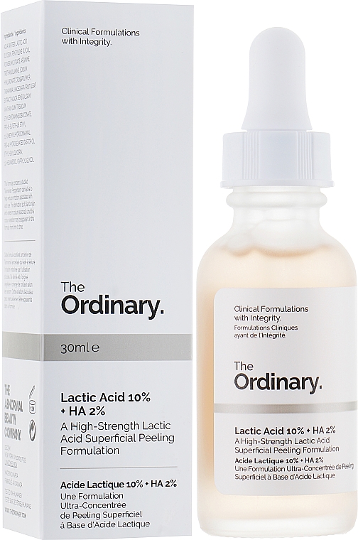Gesichtspeeling mit Milch- und Hyaluronsäure - The Ordinary Lactic Acid 10% + HA 2% — Bild N1