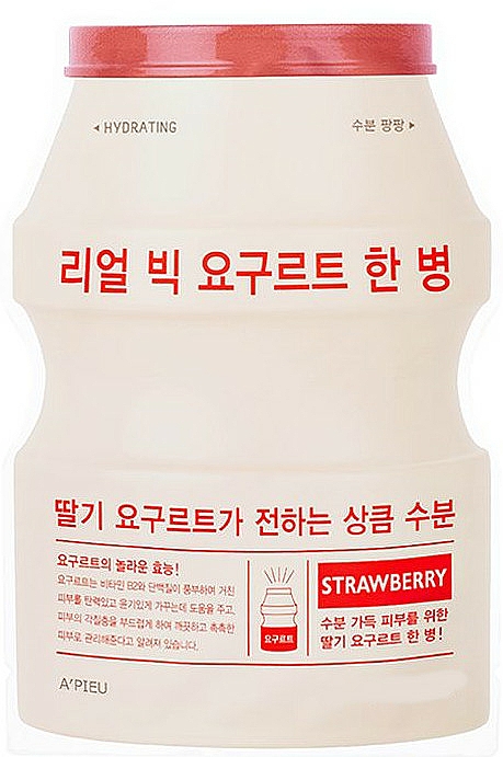 Joghurtmaske für das Gesicht mit Erdbeeren - A'pieu Real Big Yogurt One Bottle