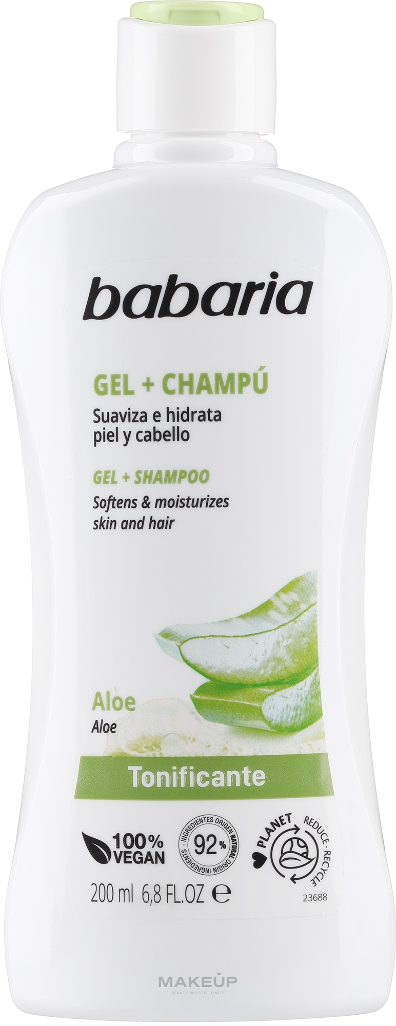 Feuchtigketsspendendes Bade- und Duschgel mit Aloe Vera - Babaria Aloe Vera Bath And Shower Gel+Shampoo — Bild 200 ml