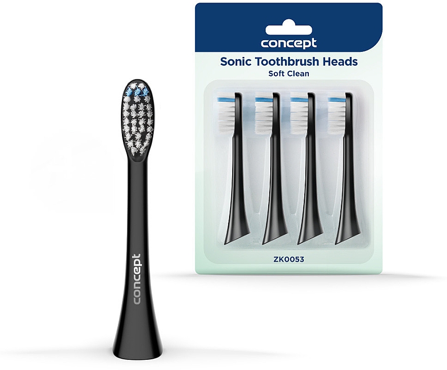 Ersatz-Zahnbürstenköpfe 4 St. ZK0053 schwarz - Concept Sonic Toothbrush Heads Soft Clean — Bild N1