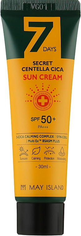 Sonnenschutzcreme für das Gesicht mit Centella - May Island 7 Days Secret Centella Cica Sun Cream SPF 50 — Bild N2