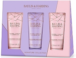 Düfte, Parfümerie und Kosmetik Set - Baylis & Harding Jojoba, Vanilla & Almond Oil Luxury Hand Treats Gift Set (h/cr/3x50ml)