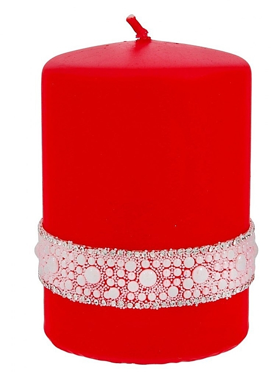 Dekorative Kerze 7x10 cm rot - Artman Crystal Pearl — Bild N1