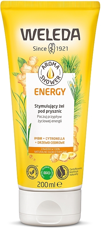 Duschgel mit Ingwer, Citronella und Zedernholz - Weleda Aroma Energy Stimulating Shower Gel — Bild N1