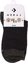 Damensocken mit Weihnachts-Hirsch-Muster, CSLS250-018, schwarz - Moraj — Bild N2