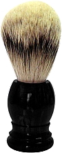 Rasierpinsel Plastik schwarz - Golddachs Shaving Brush Silver Tip Badger Plastic Black — Bild N1