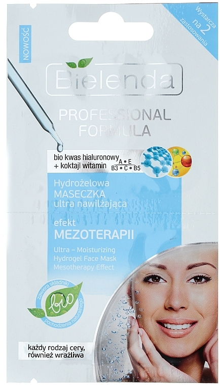 Ultra-feuchtigkeitsspendende Gesichtsmaske "Mesotherapie Wirkung" - Bielenda Professional Formula