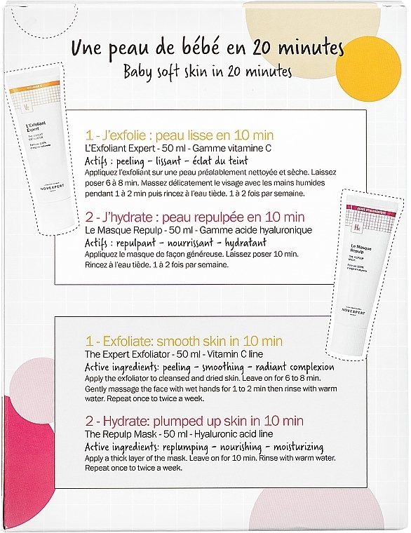 Set mit Hyaluronsäure und Vitamin C - Novexpert Baby Box Skin Soft (Maske 50ml + Maske 50ml) — Bild N1