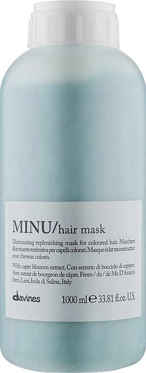Nährende feuchtigkeitsspendende und farbschützende Maske für gefärbtes Haar - Davines Minu Mask  — Bild N4