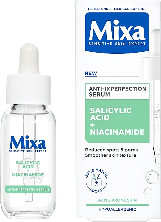 Serum mit Salicylsäure und Niacinamid für problematische und empfindliche Haut	 - Mixa Sensitive Skin Expert Anti-imperfection Serum — Bild N1