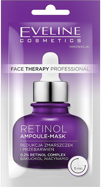 Ampullen-Creme-Maske für das Gesicht mit Retinol - Eveline Cosmetics Face Therapy Professional Ampoule Face Mask — Bild N1
