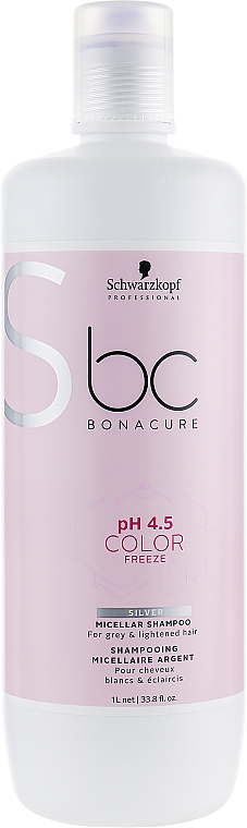 Farbneutralisierendes Shampoo für weißes und aufgehelltes Haar - Schwarzkopf Professional Bonacure Color Freeze pH 4.5 Silver Shampoo — Bild N3