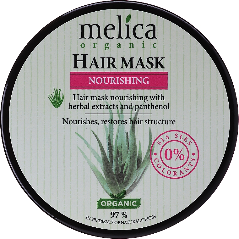 Haarmaske mit Kräuterextrakten und Panthenol - Melica Organic Nourishing Hair Mask — Bild N1