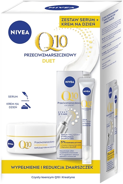 Abschminkpad-Set - NIVEA Duopack Q10 (Gesichtsserum 15ml + Gesichtscreme 50ml)  — Bild N1