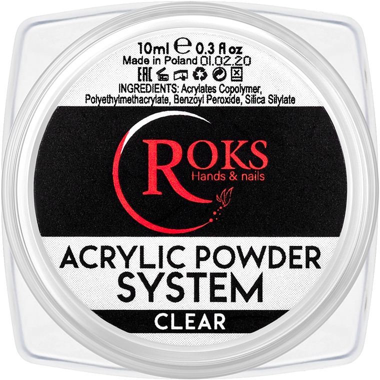 Acryl-Nagelpulver - ROKS Nail Sculpting Powder Clear — Bild N1