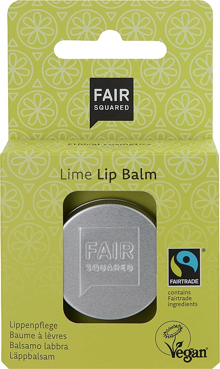Pflegender, feuchtigkeitsspendender und weichmachender Lippenbalsam mit Limettenduft - Fair Squared Lip Balm Lime — Bild N1