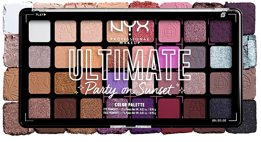 NYX Professional Makeup Ultimate Party on Sunset - Lidschattenpalette mit 32 Farbtönen — Bild N2