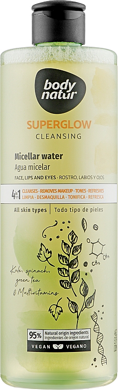 Mizellenwasser für alle Hauttypen mit Kaffee und Spinat - Body Natur Superglow Micellar Water — Bild N3