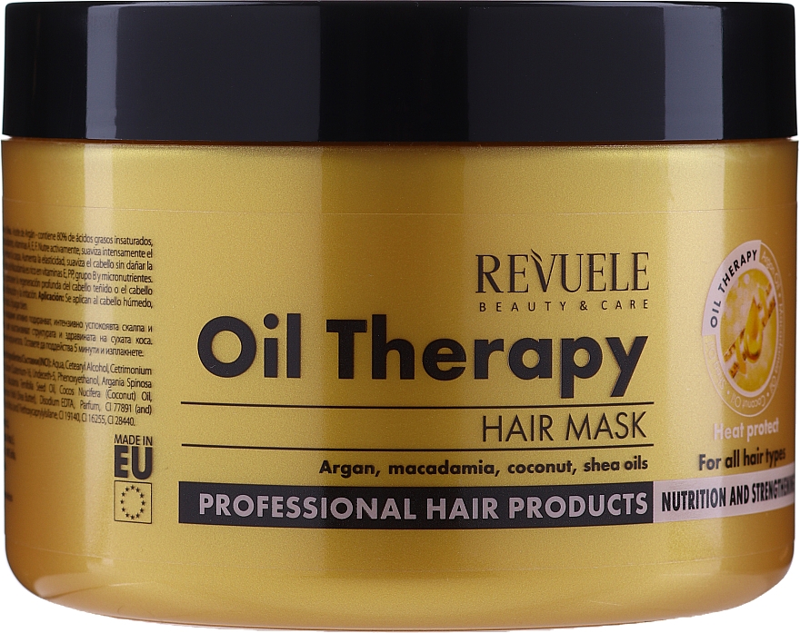 Professionelle Haarmaske mit Argan-, Makadamia-, Kokosnuss- und Sheaöl - Revuele Professional Oil Therapy Hair Mask — Bild N1