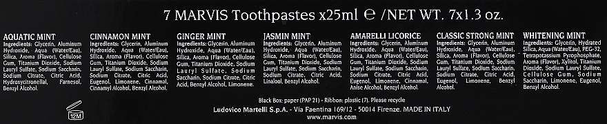 Zahnpasta Geschenkset - Marvis Toothpaste Flavor Collection Gift Set (7x25ml) — Bild N3