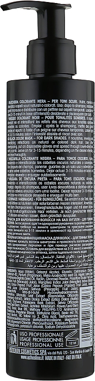 Maske mit Aktivkohle für dunkles Haar - Echosline Karbon 9 Charcoal Color Mask Black — Bild N2